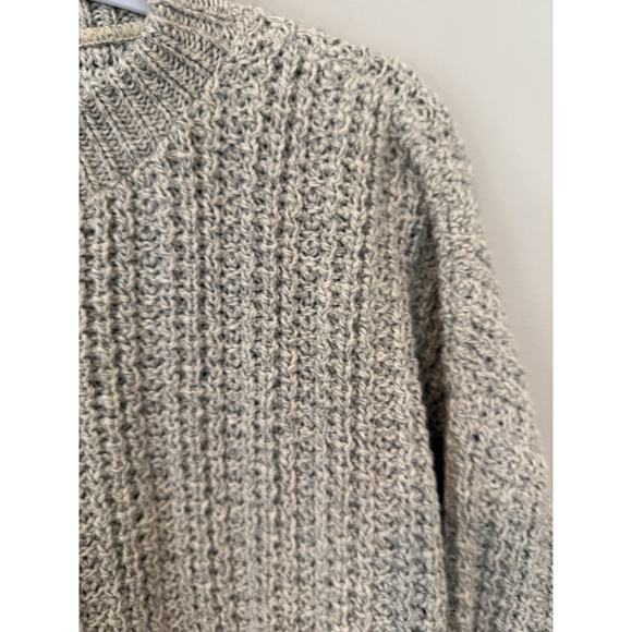 ScottishIsle By Bernett 100% Cotton Cable Knit fisherman Sweater Ivory Large - Picture 5 of 10